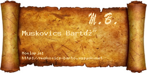 Muskovics Bartó névjegykártya